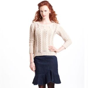 Anthropologie Leifsdottir Lana Denim Flare Ruffle Skirt